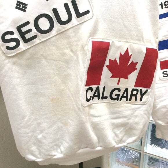 Vintage Olympic Sweatshirt Size XL with Patches - Picture 2 of 5